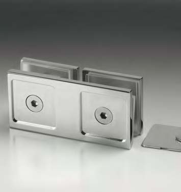 Pince verre/verre en ligne, pour verres 6/12, B83 H40  Effet inox brossé