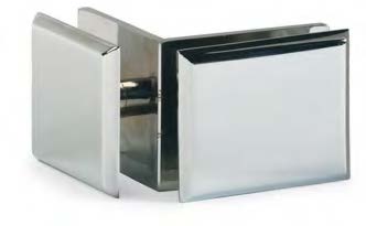 Pince verre/verre à 90°, pour verres 6/10, B50 H40  Nickel brossé