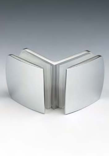Pince verre/verre à 90°, pour verres 6/12, B45 H51  Effet inox brossé