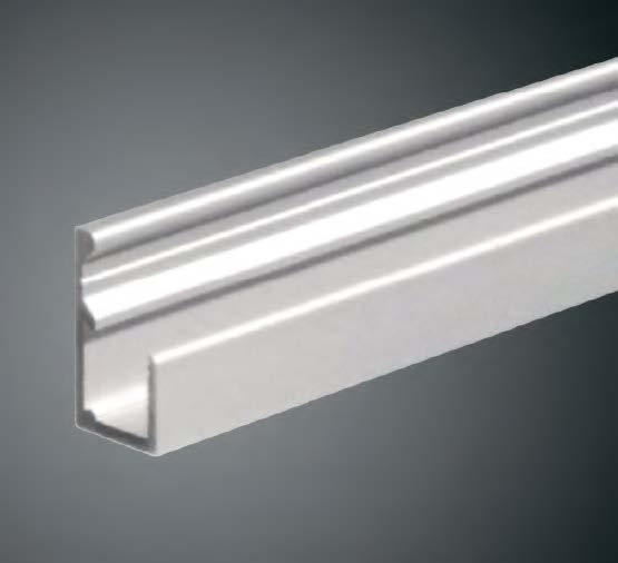 Profil de support pour miroirs, B11 H20 L5000  Aluminium mat