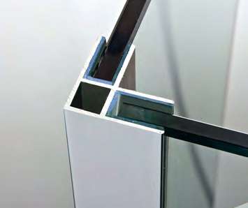 Profil d’angle, pour verres 8, L2100  Noir mat