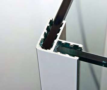 Profil d’angle, pour verres 8, L2300  Aluminium brillant