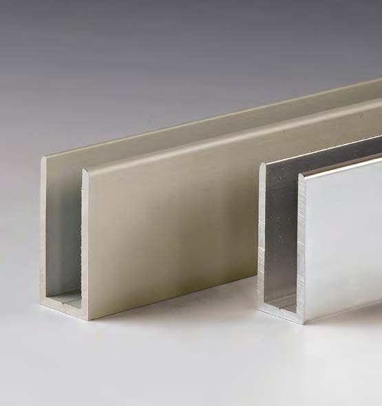 Profil en « U » PROFALL, B17 H40 L3000  Aluminium brillant
