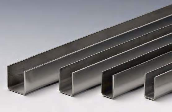 Profilé en « U », B12.5 H20 L2500  Inox brillant