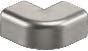 Raccord d'angle pour profil lèvre, pour verres 6/8  Aluminium brillant