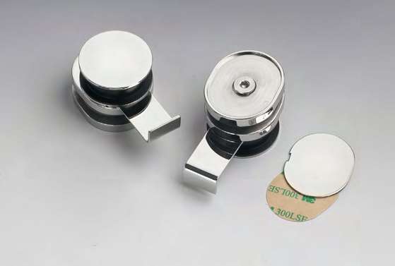 Roulette de coulissement excentrique avec cache, pour verres 8/10, B40  Inox brillant