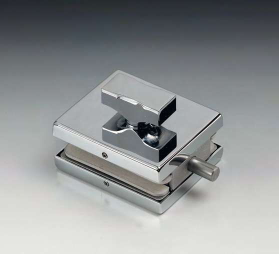 Verrou, pour verres 10/12, B53 H63  Effet inox brossé