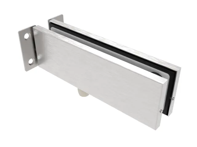 Fixation murale pour imposte, pour verres 8/12, B189 H71 Inox brossé
