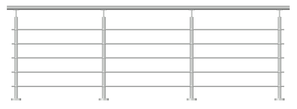 Kit garde Corps lisse diam 12 inox 1 mètre linaire pose au sol 