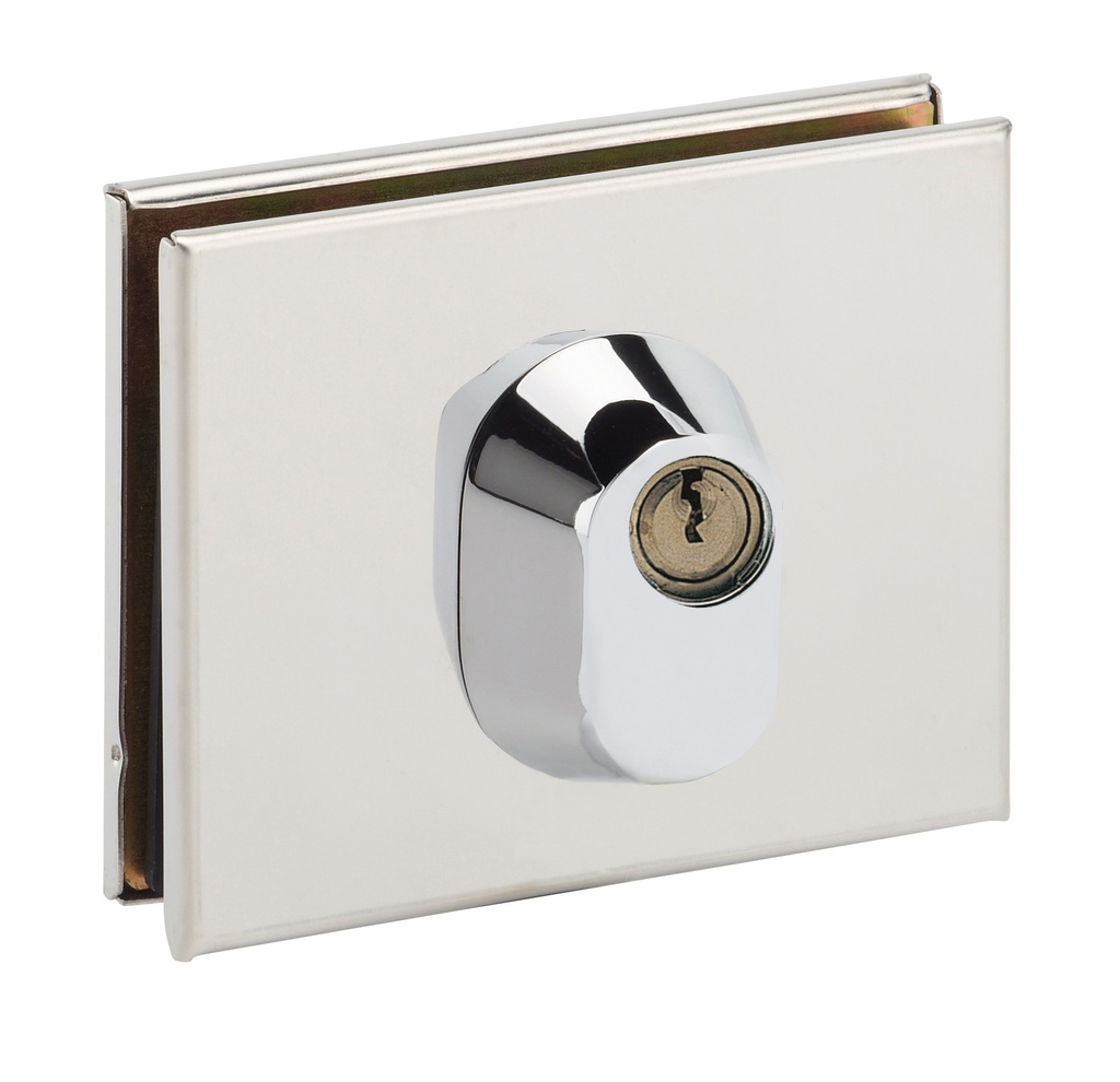 Serrure basse à barillet à 2 entrées de clé s'entrouvrant - Chromé brillant