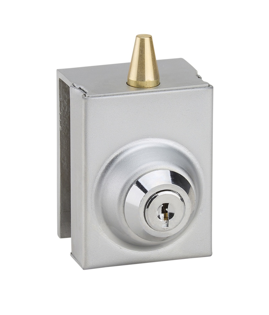 Loqueteau à clé sans encoche verre 8 et 10mm s'entrouvrant - Chromé mat