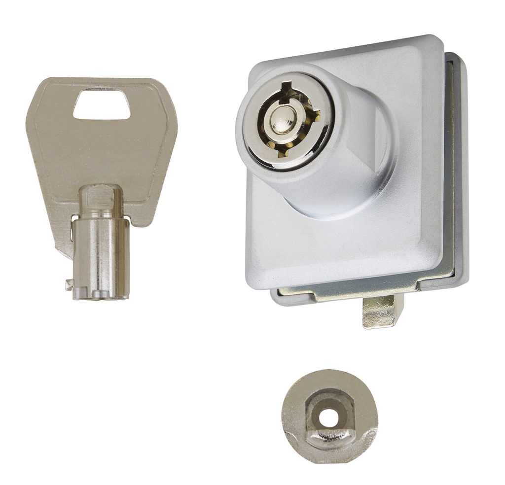 Serrure de vitrine à pêne autorétractable pour encoche M302 - Chromé mat