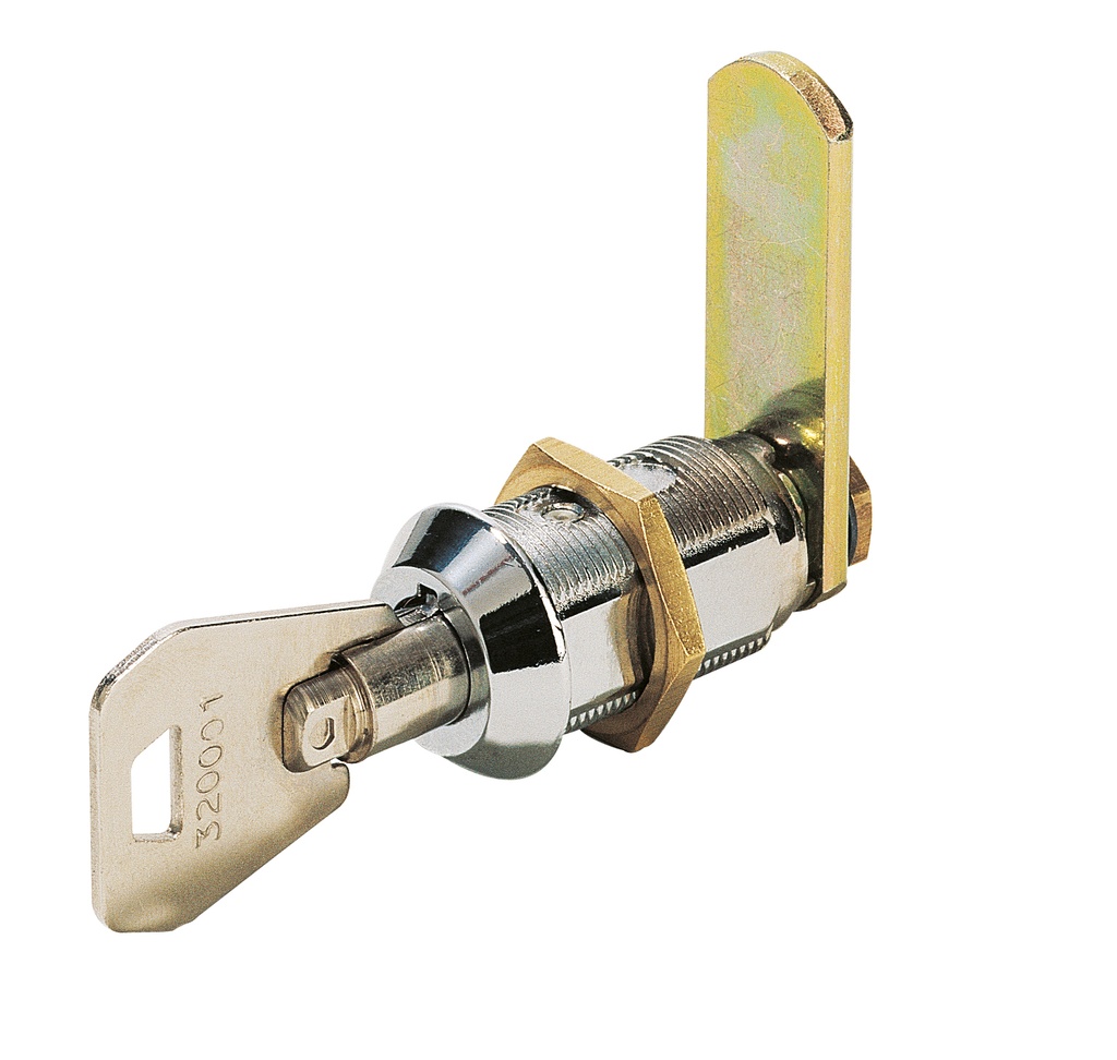 Serrure à came batteuse pour tiroir s'entrouvrant - Chromé brillant