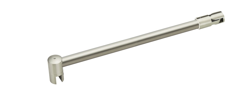 Barre raidisseur Ø 19 mm articulée mur/verre lg: 1200mm - Effet inox