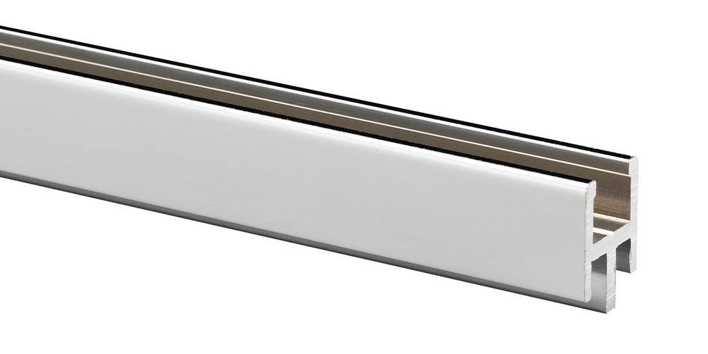 1 profil bas horizontal pour volume fixe ép: 8mm - Aluminium poli brillant