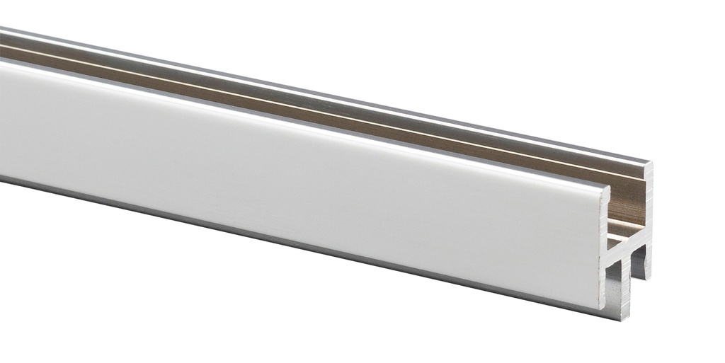 1 profil bas horizontal pour volume fixe ép: 8mm - Chromé mat
