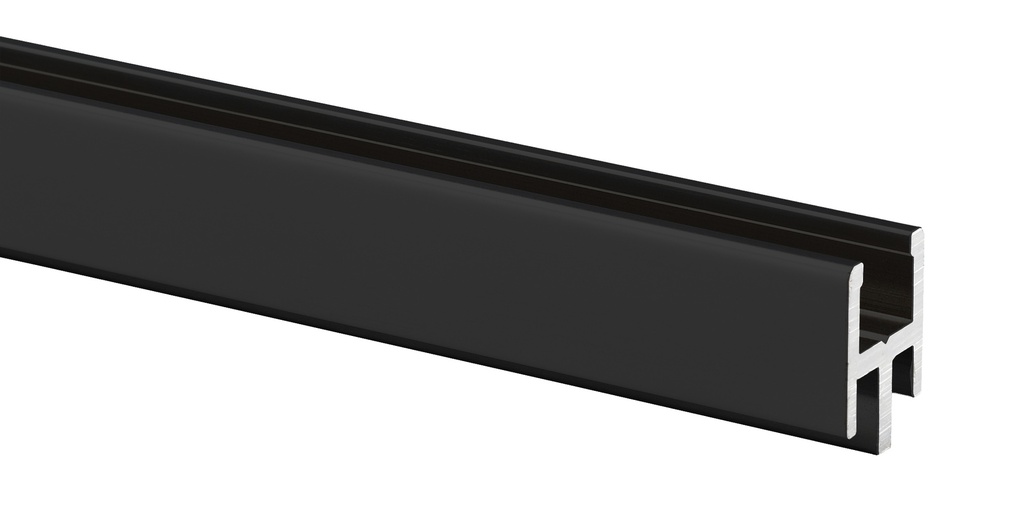 1 profil bas horizontal pour volume fixe ép: 8mm - Laqué noir velours