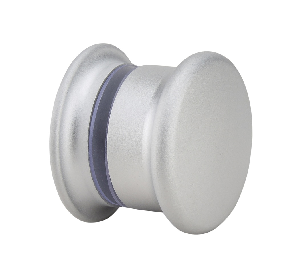 Bouton double extra plat pour volume coulissant - Chromé mat