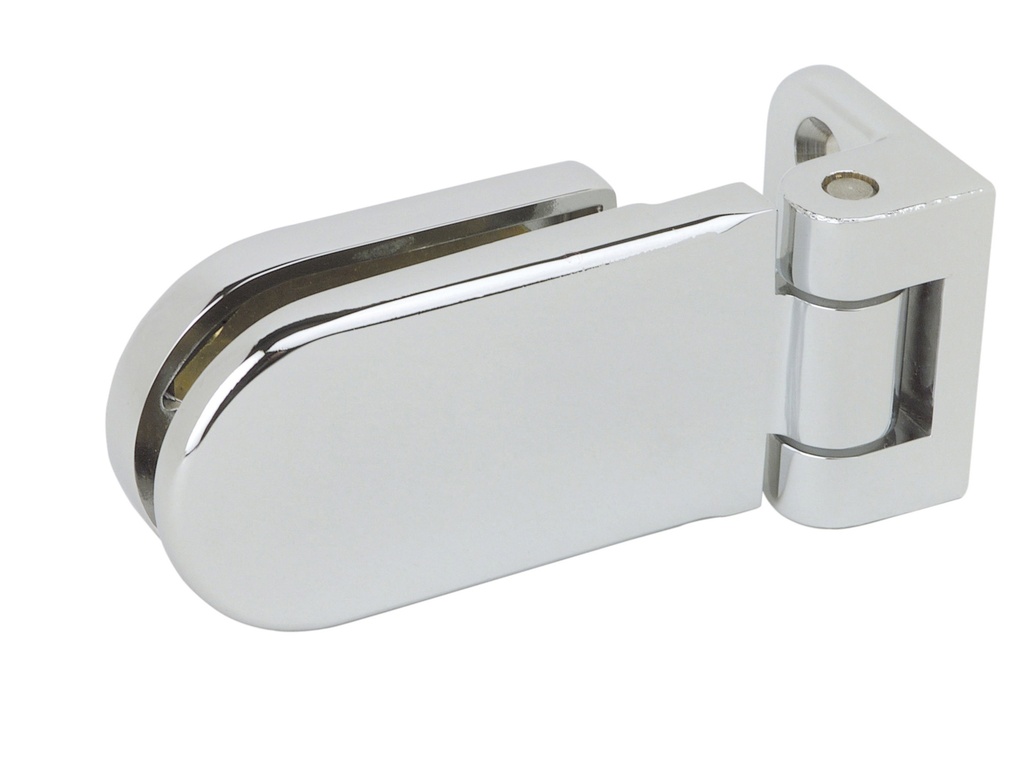 1 charnière simple Coralia pour verre ép: 6 et 8mm - Chromé brillant
