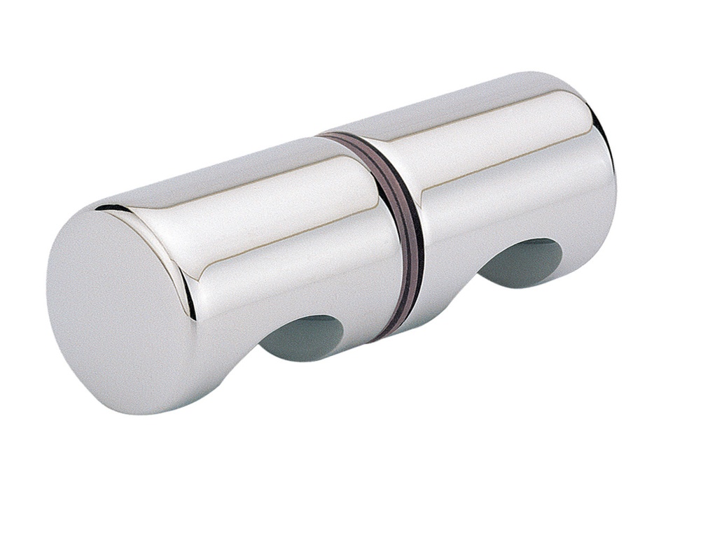 1 bouton double bombé diam:22mm - Chromé brillant