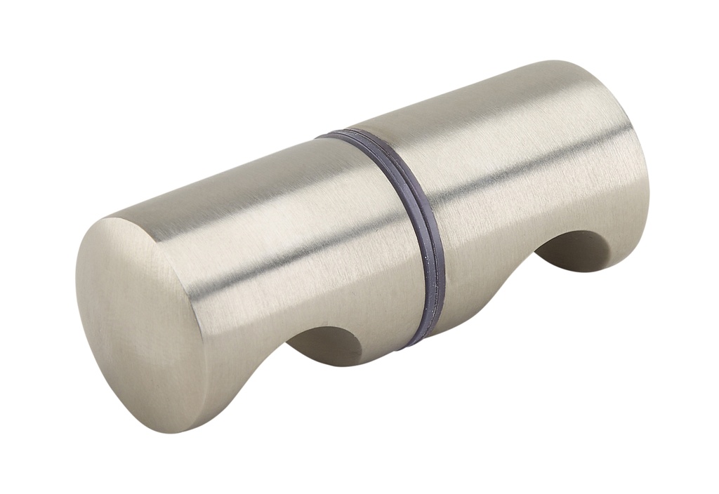 1 bouton double bombé diam:22mm - Effet inox