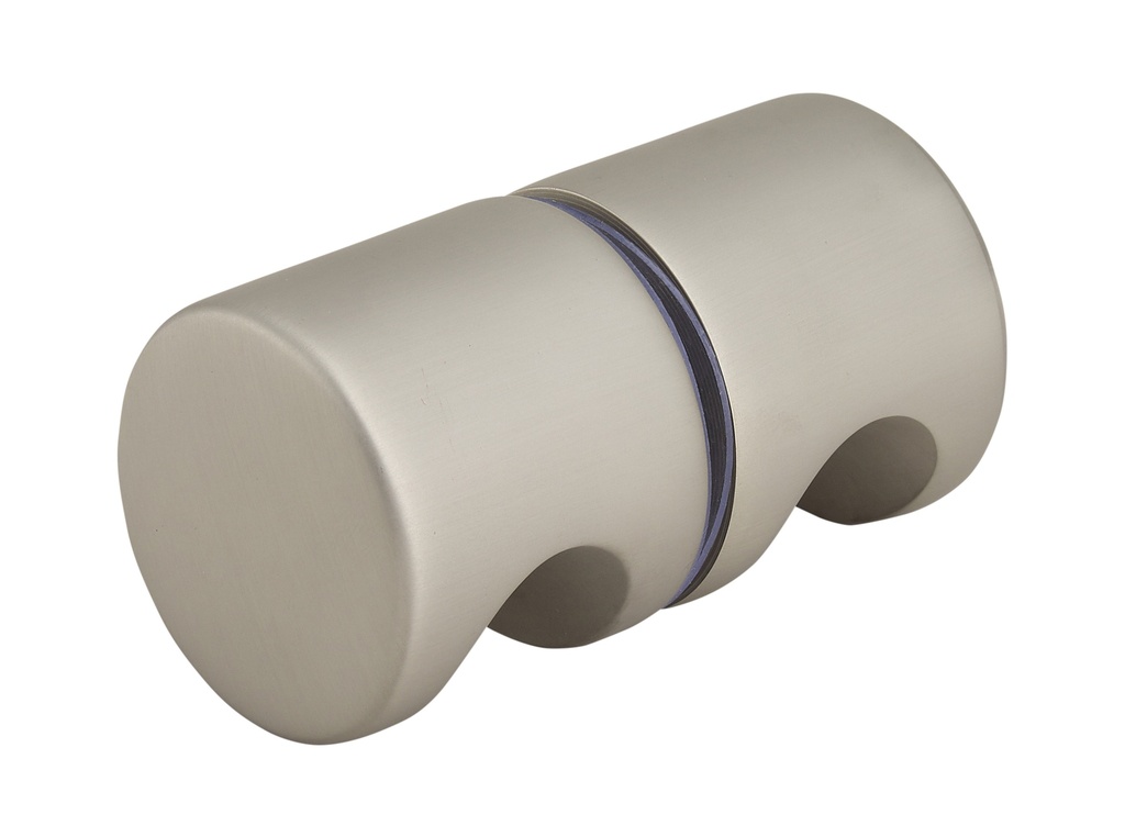 1 bouton double bombé diam:50mm - Effet inox