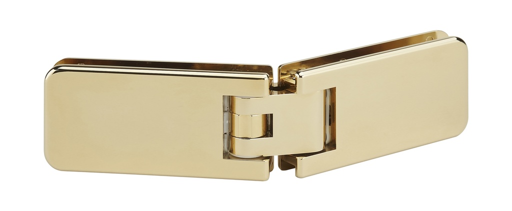 1 charnière double Marine blocage à 135° réglable pour verre ép: 8 et 10mm - Laiton pvd