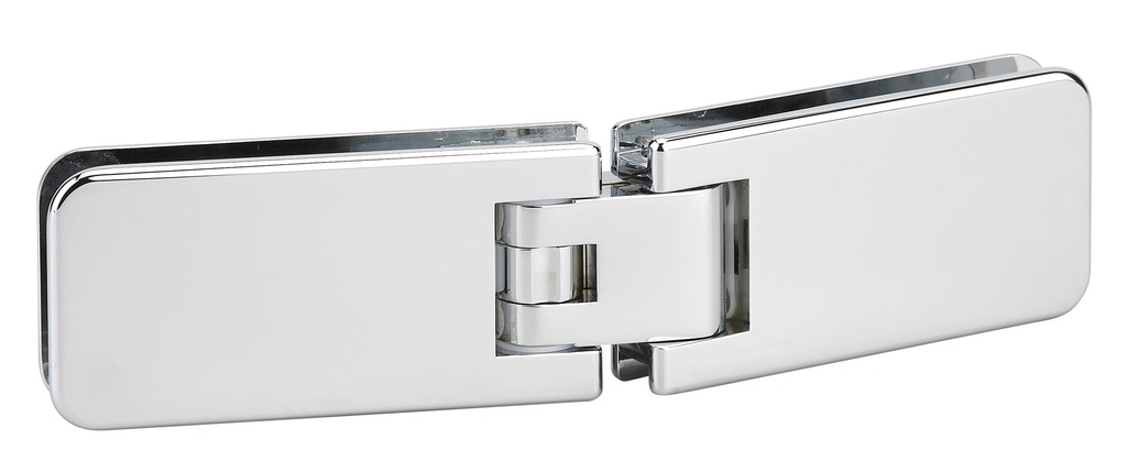 1 charnière double Marine blocage à 135° réglable pour verre ép: 8 et 10mm - Chromé brillant