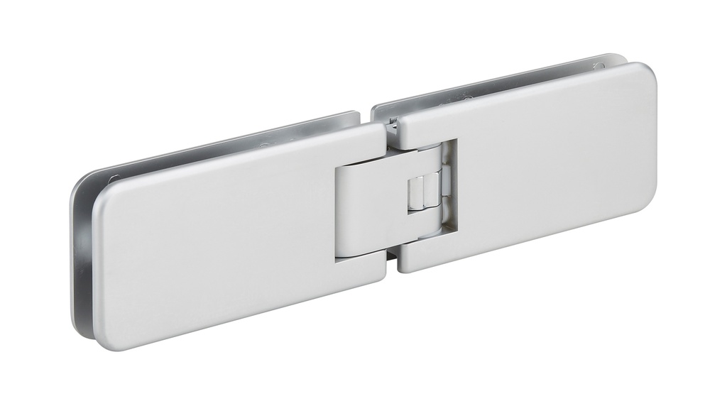 1 charnière double Marine réglable pour verre ép: 8 et 10mm - Chromé mat