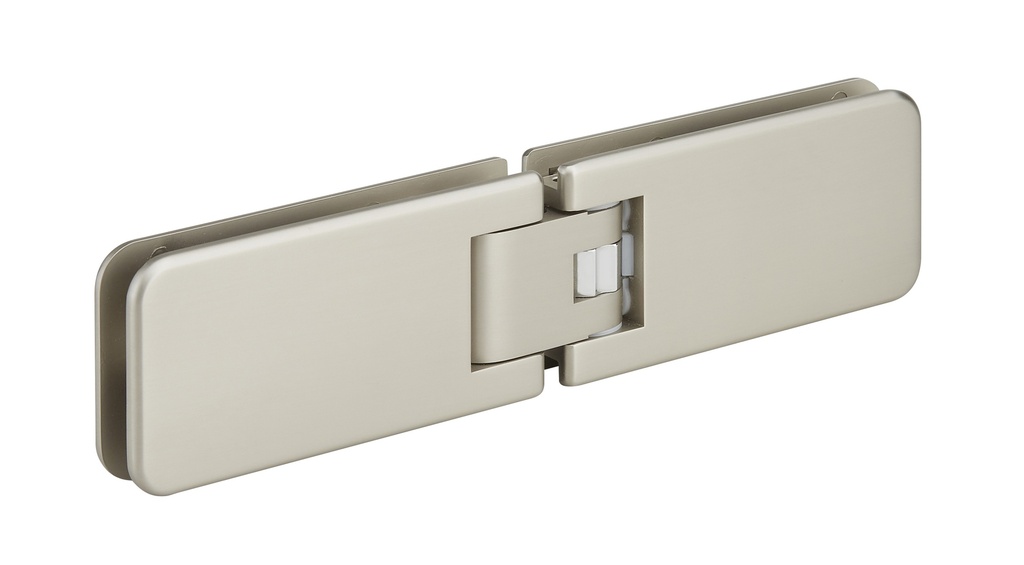 1 charnière double Marine réglable pour verre ép: 8 et 10mm - Effet inox
