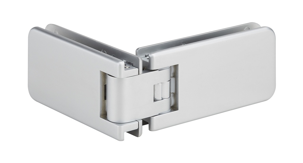 [3264.31.0RNS] 1 charnière double Marine d'angle réglable pour verre ép: 8 et 10mm - Chromé mat