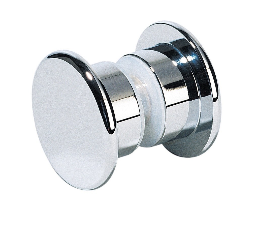 1 bouton double épaulé diam:40mm - Chromé brillant