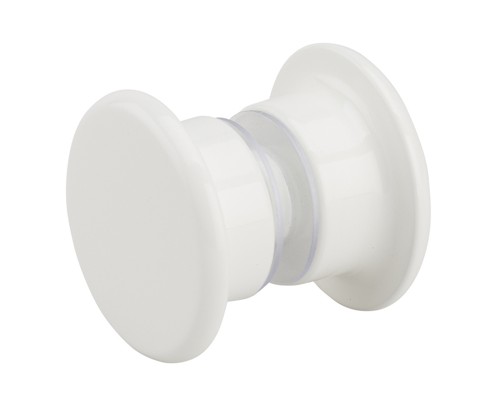 1 bouton double épaulé diam:40mm - Laqué blanc RAL 9010