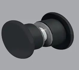 1 bouton double épaulé diam:40mm - Laqué noir velours