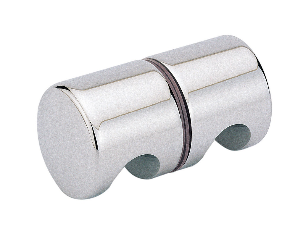1 bouton double bombé diam:40mm - Chromé brillant