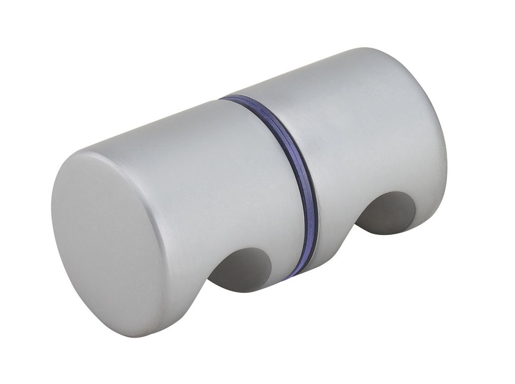 1 bouton double bombé diam:40mm - Chromé mat