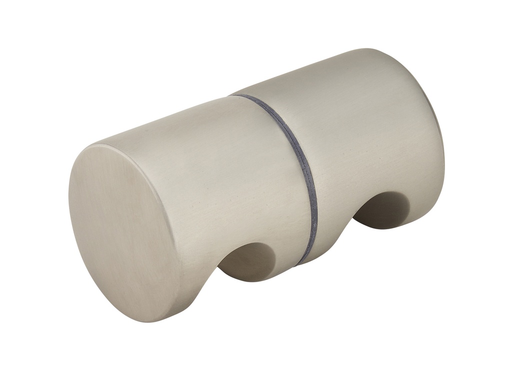 1 bouton double bombé diam:40mm - Effet inox