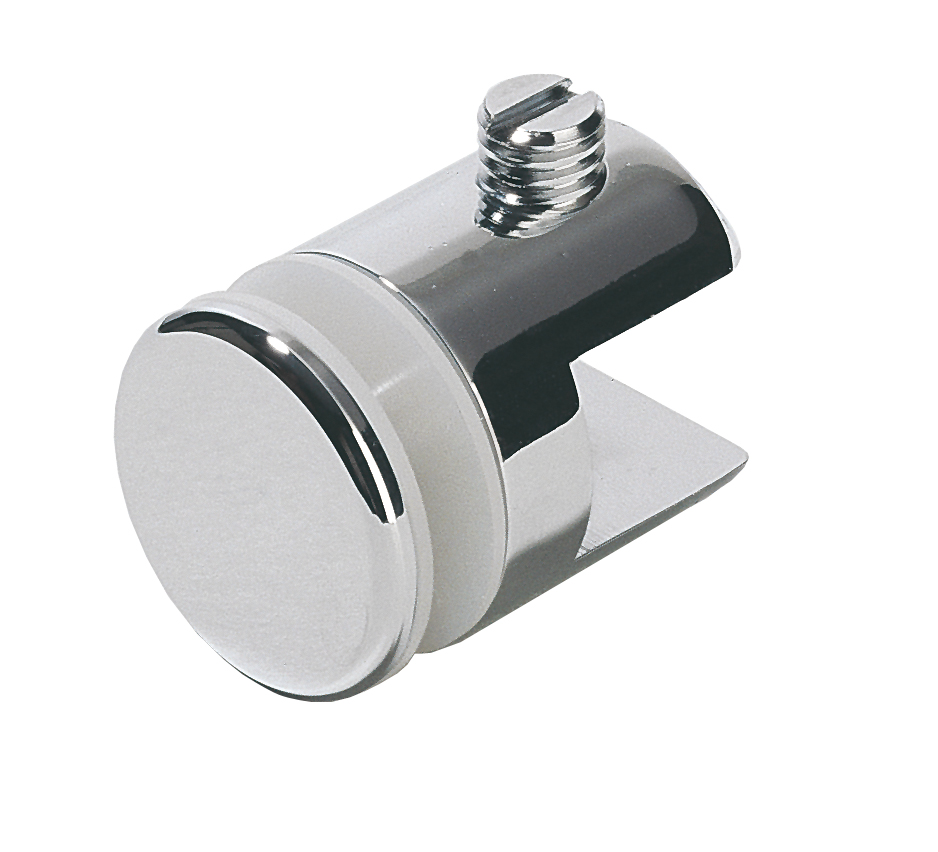 4 taquets simples diam:20mm fixation verre - Chromé brillant
