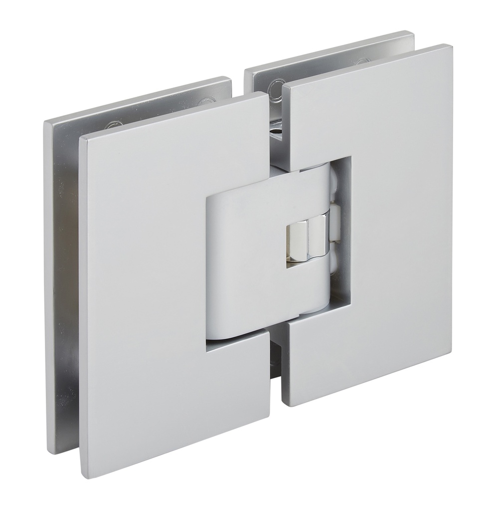 1 charnière double Mélora SQ réglable verre 8/10 et 12mm - Chromé mat