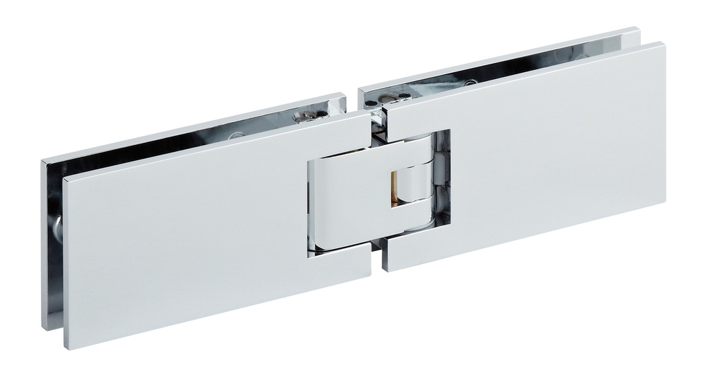 1 charnière double Marine SQ réglable pour verre ép: 8 et 10mm - Chromé brillant