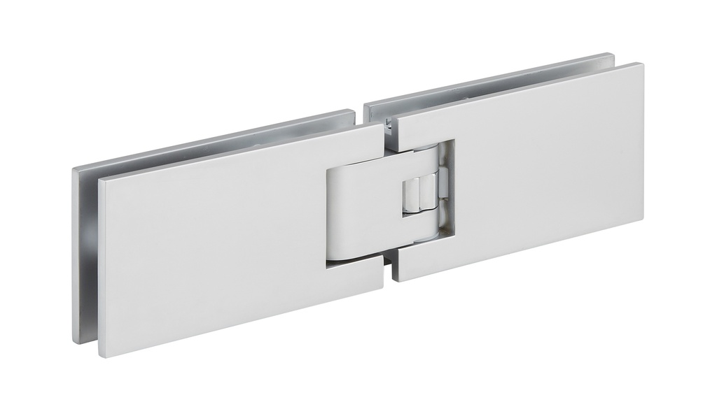 1 charnière double Marine SQ réglable pour verre ép: 8 et 10mm - Chromé mat