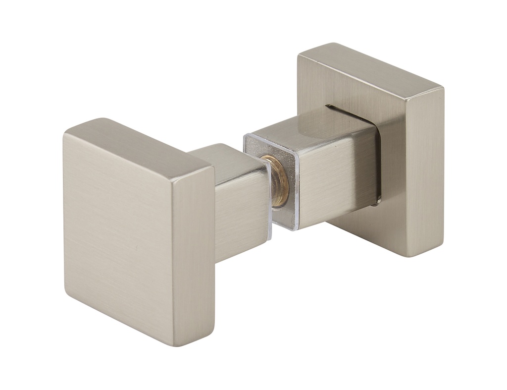 1 bouton double carré 30 x 30 mm - Effet inox
