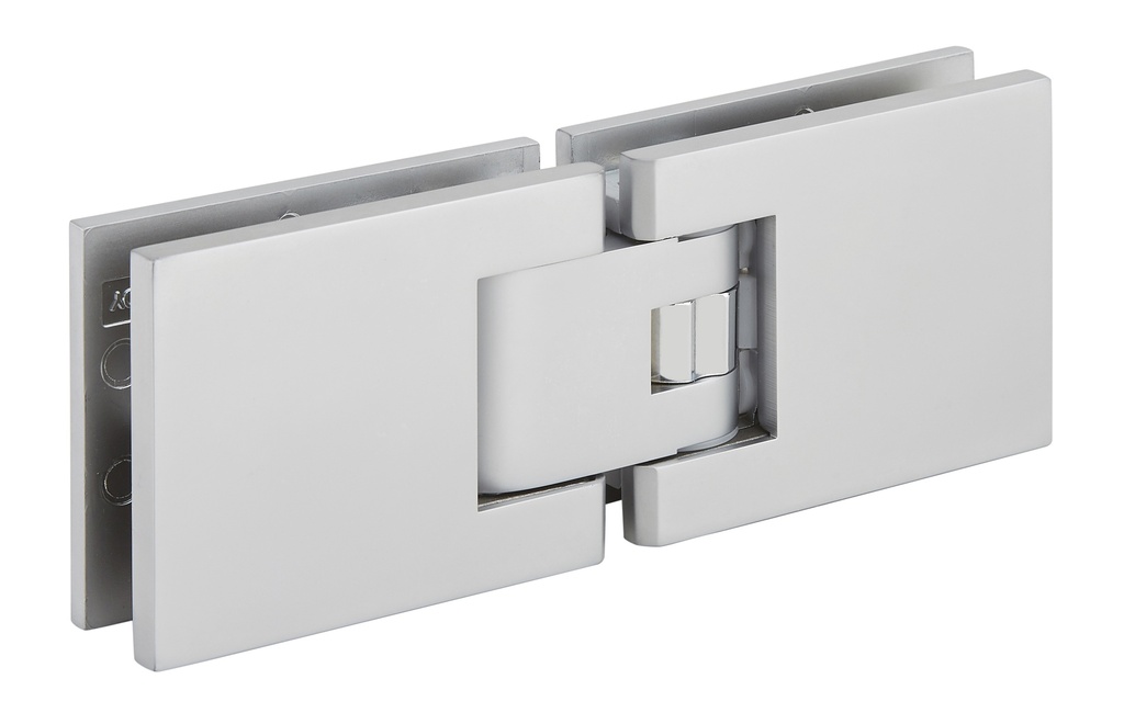 1 charnière Carréa double réglable blocage 90° verre 8/10mm - Chromé mat