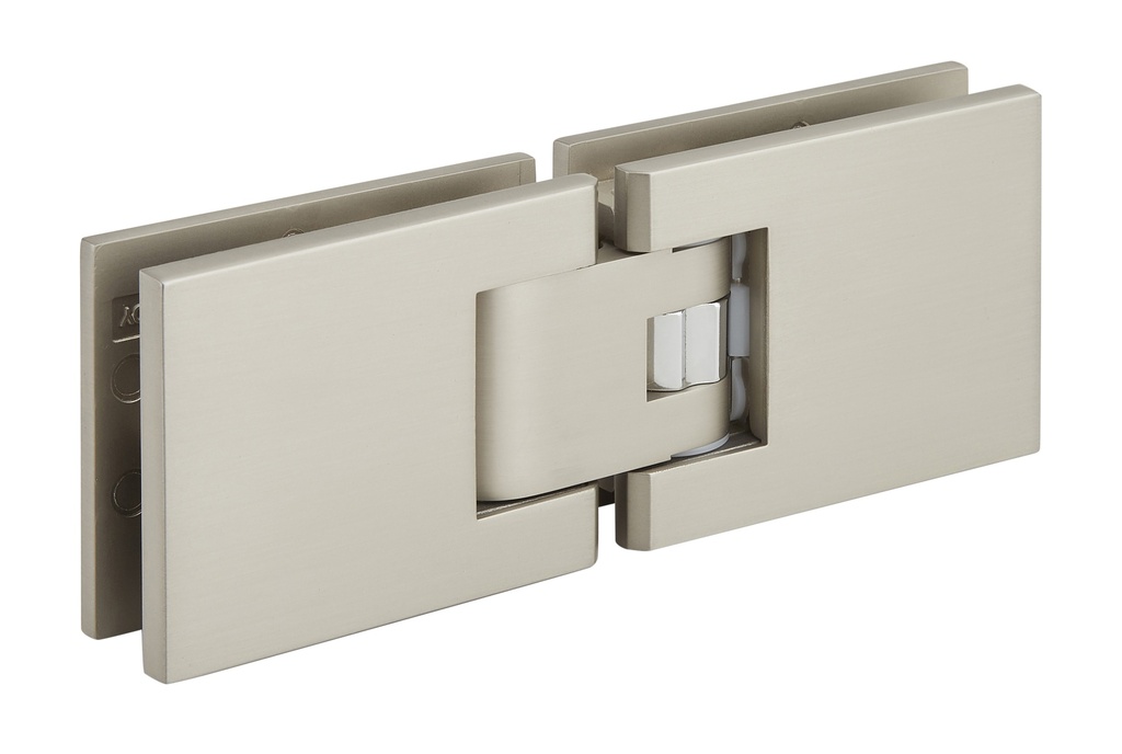 1 charnière Carréa double réglable blocage 90° verre 8/10mm - Effet inox