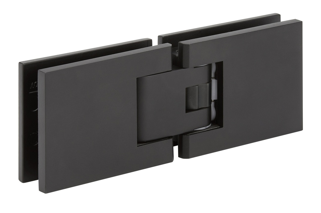 1 charnière Carréa double réglable blocage 90° verre 8/10mm - Laqué noir velours
