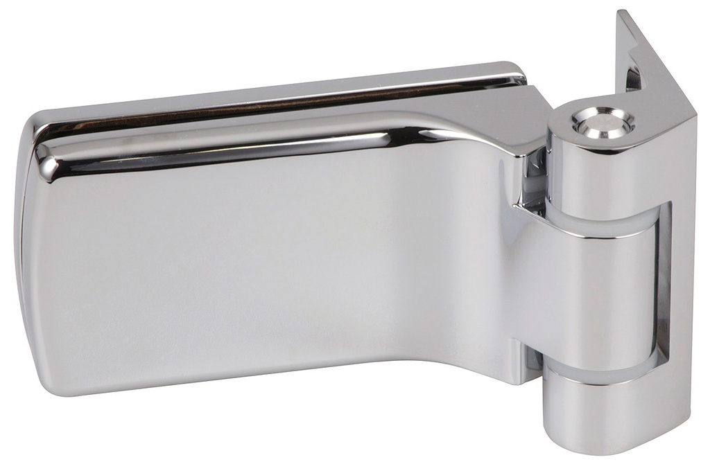 1 paumelle +fiche multifeuillure Lagune pour verre ép:8/10mm entr'axe 55mm - Chromé brillant