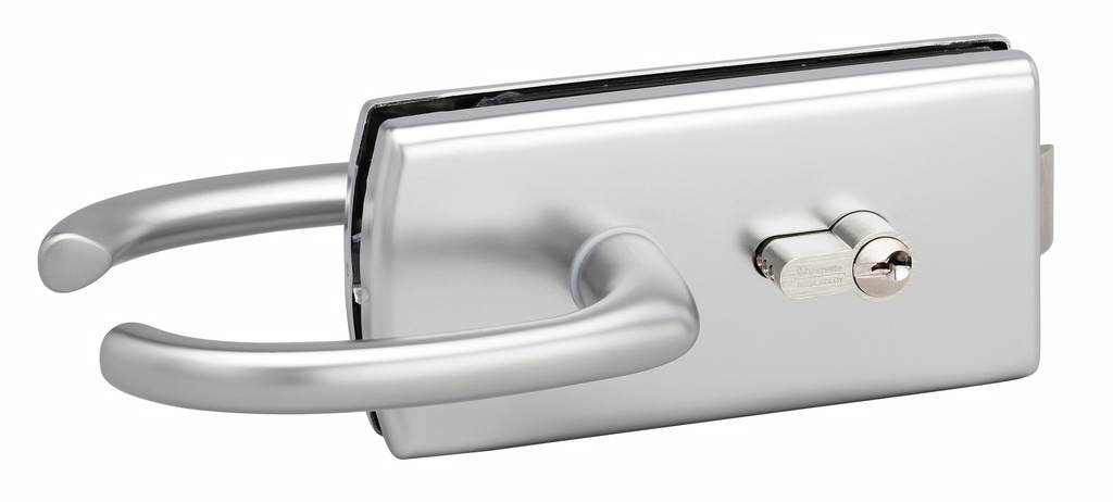 Serrure de milieu Lagune à barillet et béquilles s'entrouvrant - Chromé mat