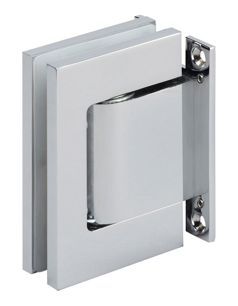 1 charnière Hydraulique simple Freeline à rappel automatique verre de 8/10/12mm - Aluminium poli brillant
