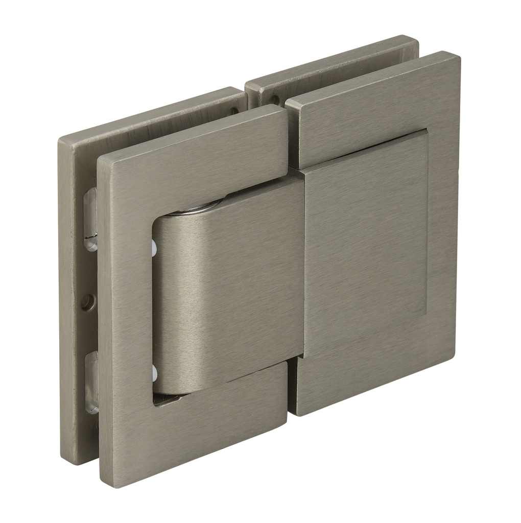 1 charnière Hydraulique double Freeline à rappel automatique verre de 8/10/12mm - Alu anodisé Aninox