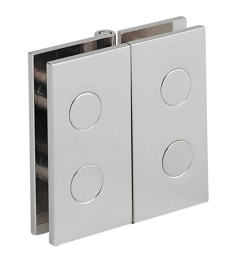 2 charnières doubles 60x60mm - Chromé brillant